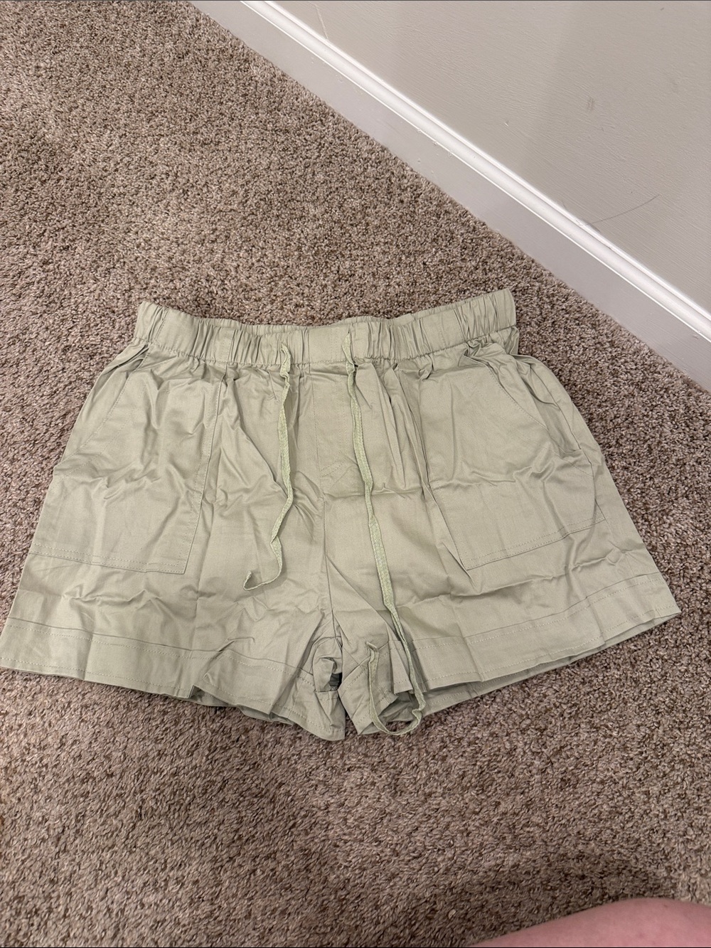 Light Sage Drawstring Waist Women’s Shorts